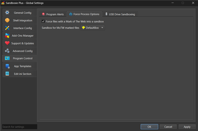 Force Mark of The Web Settings
