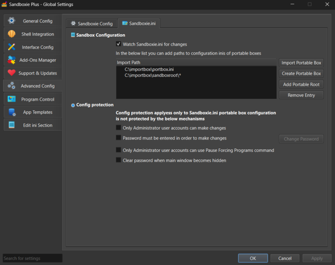 ImportBox Configuration